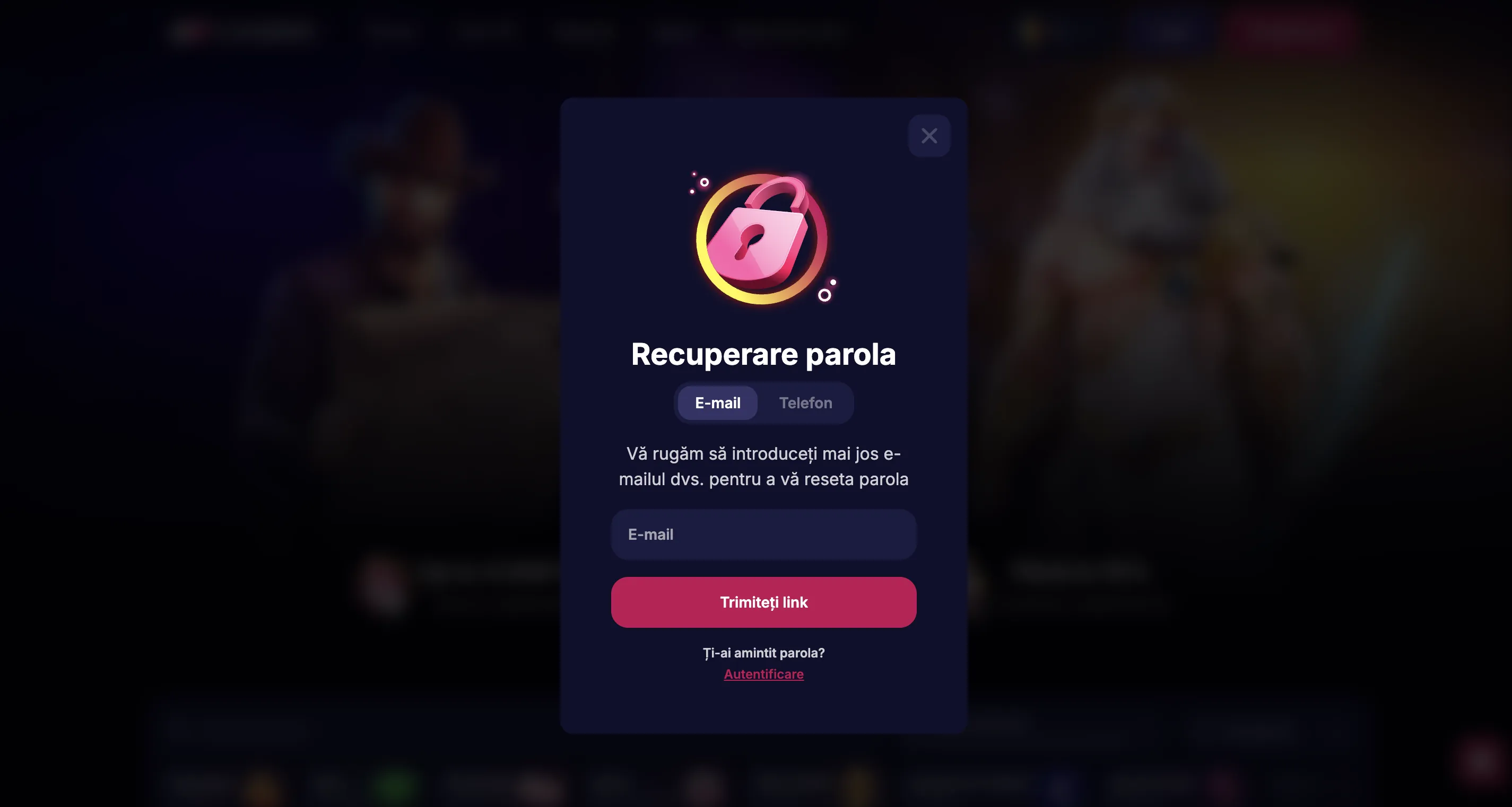 Nume utilizator sau parolă incorecte la NV Casino login